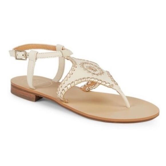 Jack Rogers Cream Sandals - Picture 1 of 10